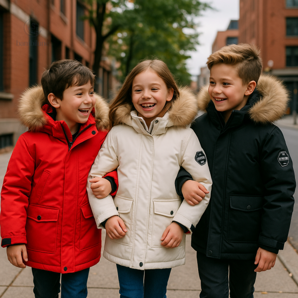 Manteau d'hiver imperméable et chaud pour enfants