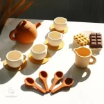 Set de thé coloré en silicone pour les tout-petits