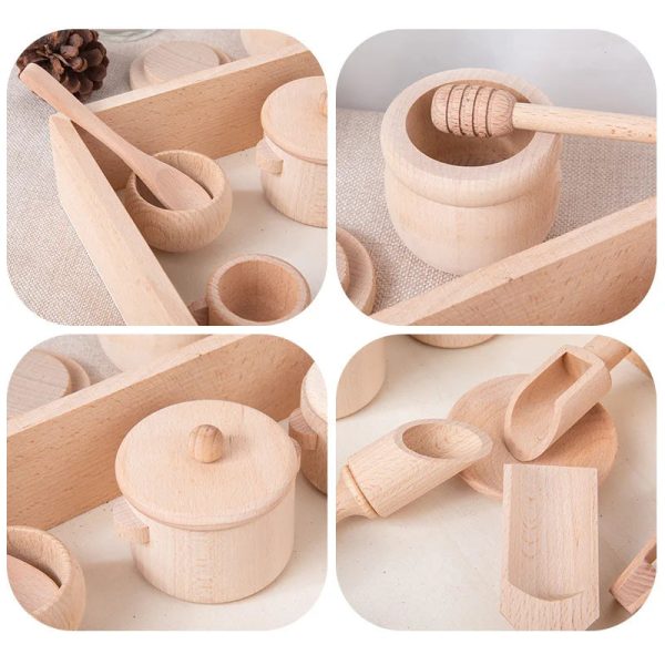 Jouet en bois pour apprendre à cuisiner en s'amusant