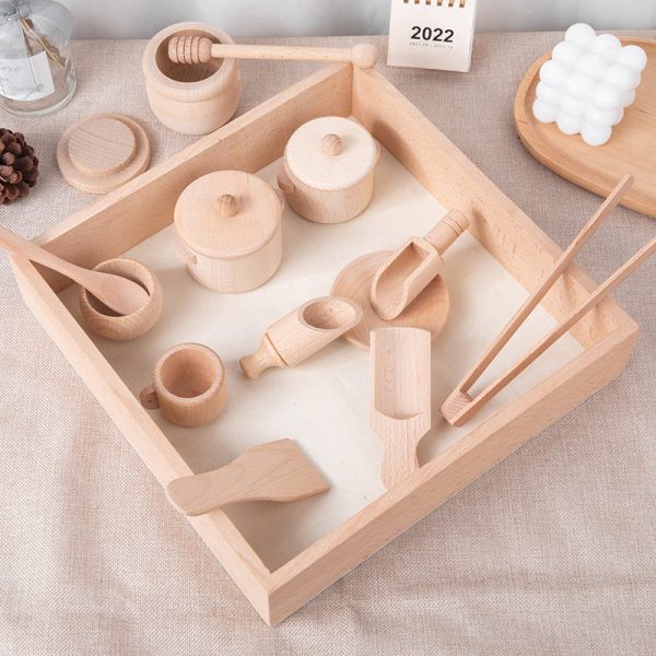 Set de cuisine éducatif en bois pour la motricité fine