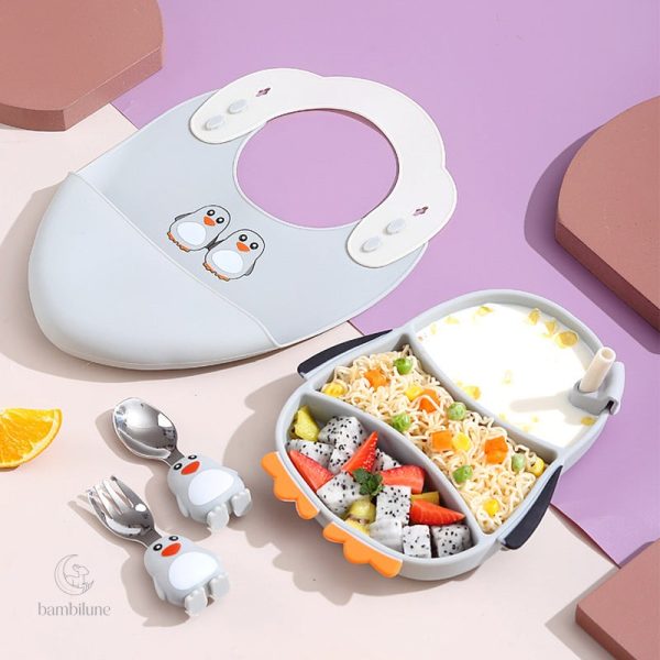 Vaisselle en silicone colorée pour repas amusants