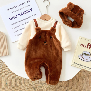 MiniSnow – Combinaison et bonnet en peluche pour enfants