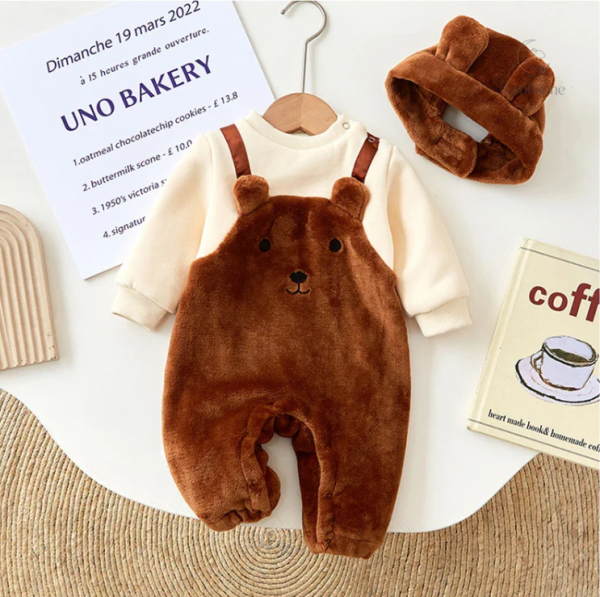 MiniSnow – Combinaison et bonnet en peluche pour enfants