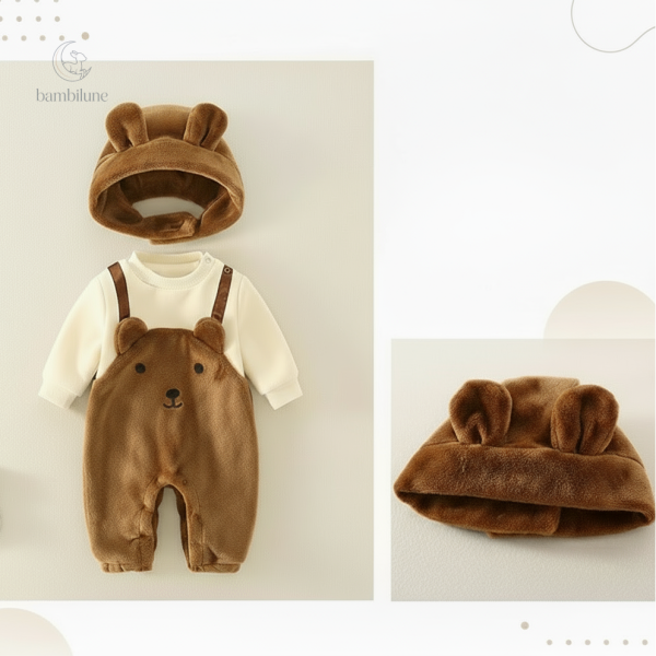 Bonnet assorti en peluche pour un confort optimal