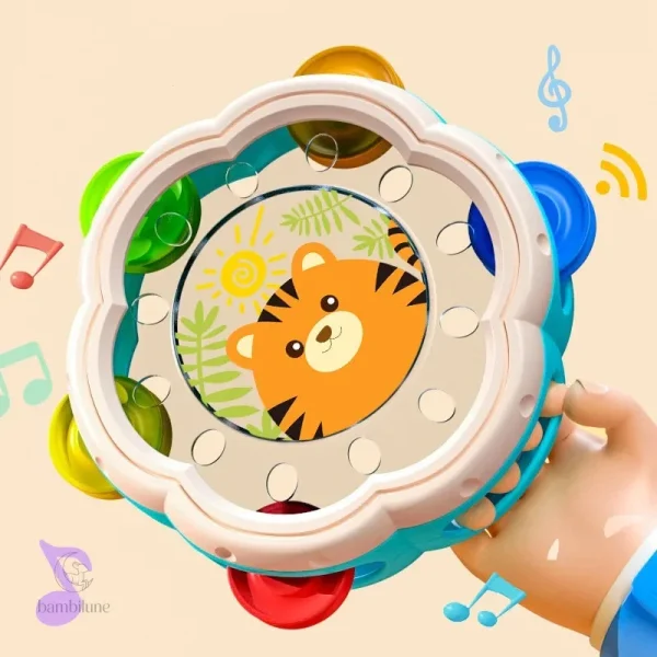 Tambourin coloré adapté aux enfants de 0 à 1 an