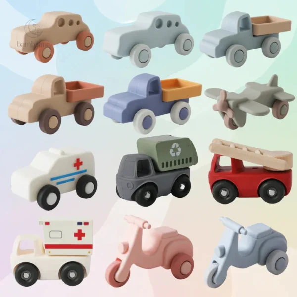 Montessori Silicone Toy Car – Jouet de dentition sécurisé