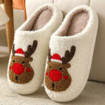 Chaussons d'intérieur en peluche pour les fêtes