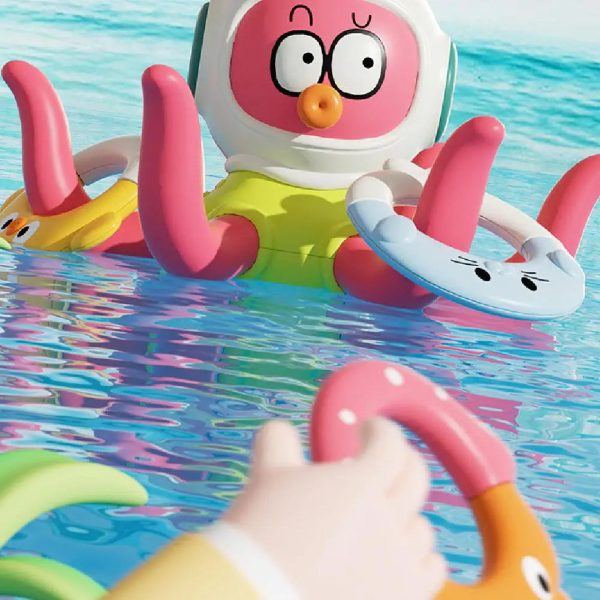 Lanceur d'anneaux colorés Octopus pour divertir les petits
