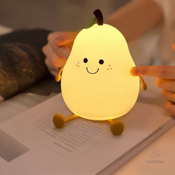 Veilleuse poire pour enfants, douce lumière nocturne