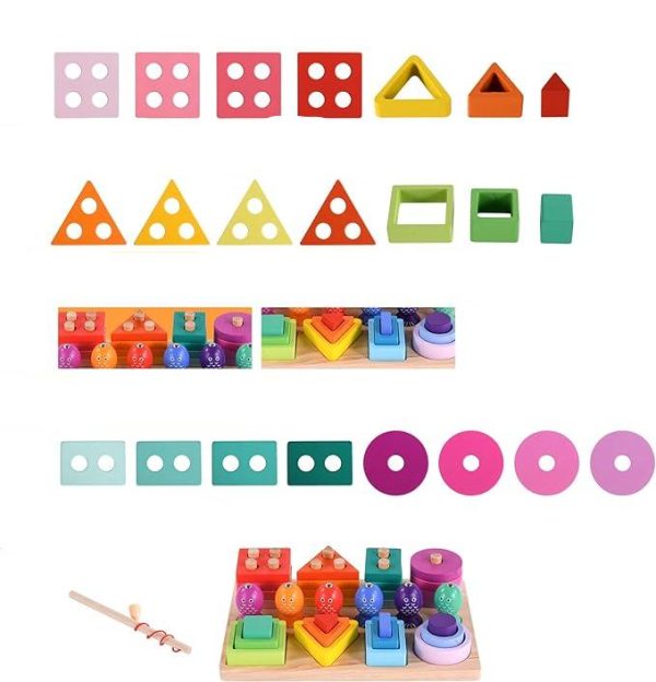 Jeu de pêche en bois pour stimuler l'imagination des enfants