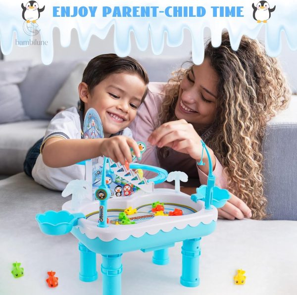 Jeu interactif de pêche avec des pingouins mignons