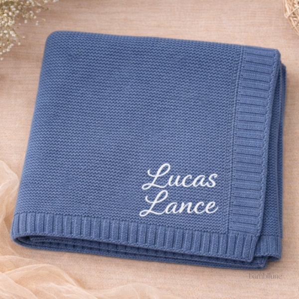 Couverture brodée en coton pour nouveau-né