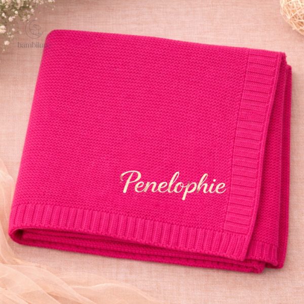 Blanket en coton avec personnalisation brodée