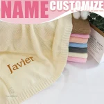 Douce couverture brodée pour un cadeau unique