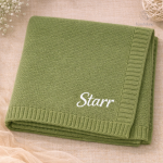 Blanket coton doux avec nom pour enfant