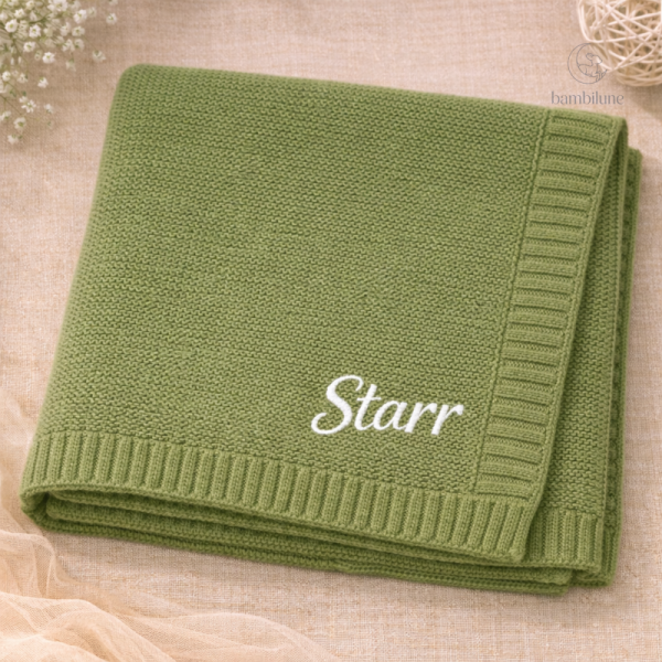Blanket coton doux avec nom pour enfant