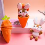Lapin en peluche doux avec carotte, cadeau unique