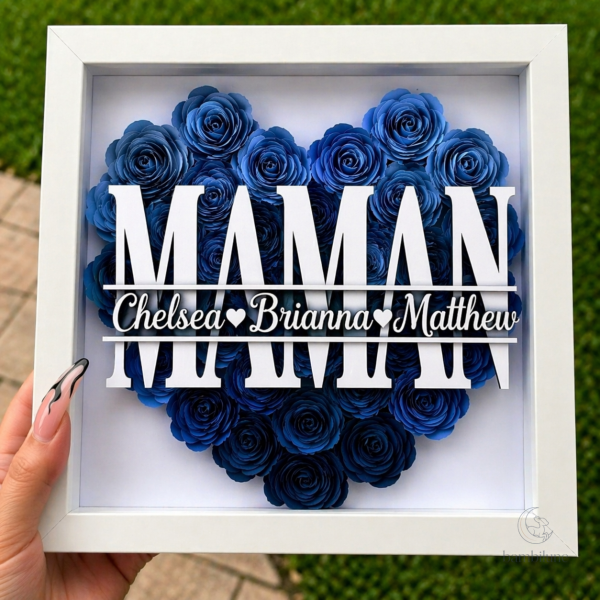 Cadeau unique : Rose Shadow Box personnalisée