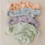 Pull tricoté solide PureSoft pour enfants, automne et hiver