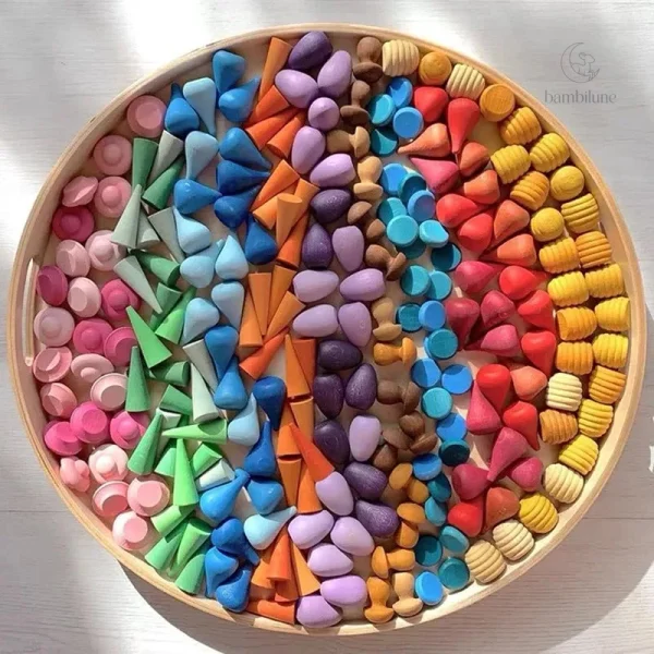Rainbow Blocks – Jeu de coloriage en bois pour enfants