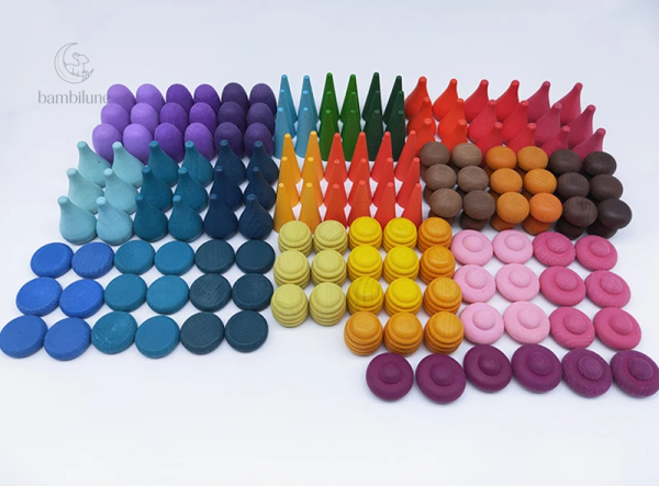 Coloriage amusant avec des blocs en bois colorés
