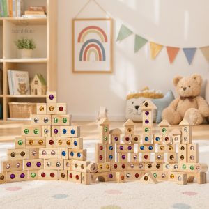 Blocs empilables en bois Rainbow Gem pour enfants
