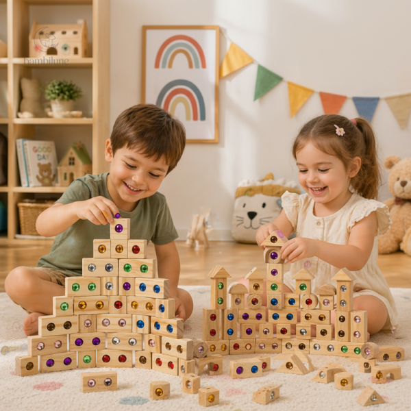 Jouet éducatif en bois pour développer la créativité
