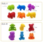 Jeu éducatif pour enfants, oursons arc-en-ciel à empiler