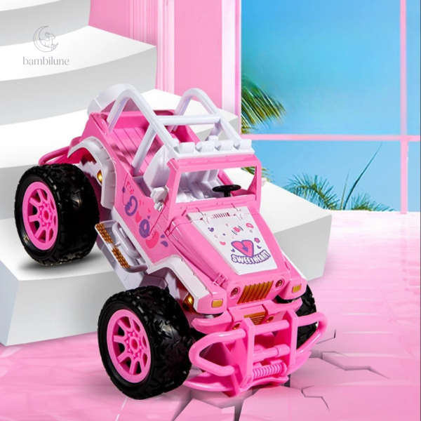 Modèle rose de voiture RC adapté aux enfants de 4 à 5 ans