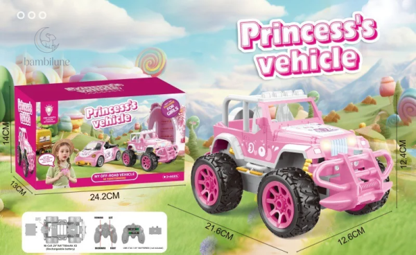 Jouet de course rose pour développer l'imagination des enfants