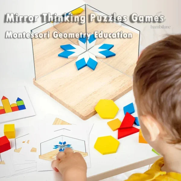 Blocs de puzzle éducatifs avec miroir pour le développement