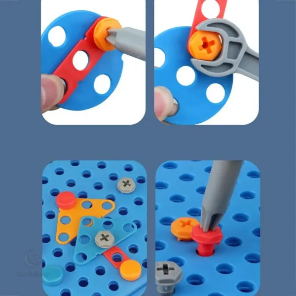 Screw set stimulant pour le développement des compétences manuelles