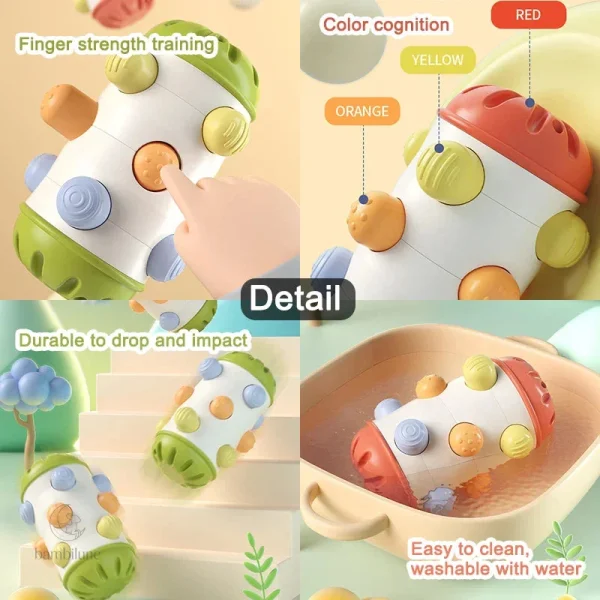 Rouleau de jeu coloré pour stimuler les sens des bébés