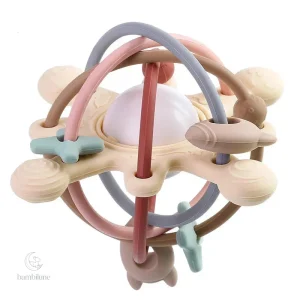Sensory Rattle Ball – Jouet de dentition en silicone pour bébés