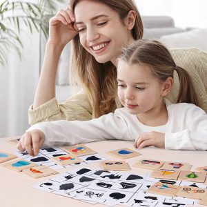 Casse-tête en bois Shape Match Puzzle pour enfants de 3 à 4 ans