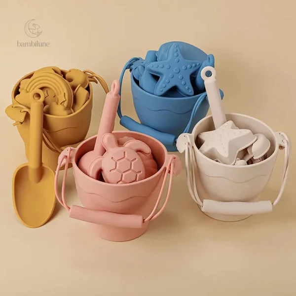Seau de plage en silicone pour enfants de 1 à 2 ans