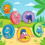 Frisbee aux motifs de dinosaure pour enfants