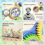 Activité amusante avec des roues dentées colorées pour enfants