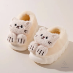 Chaussons douillets pour enfants en forme de chat