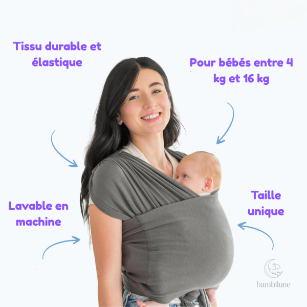 Écharpe porte-bébé SoftNest pour un usage quotidien