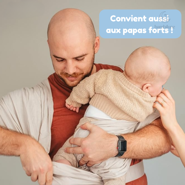 Design ergonomique de l'écharpe SoftNest pour parents
