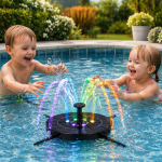 Fontaine solaire LED pour enfants, jouet interactif