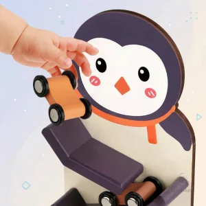 Jouet en bois ludique pour enfants, piste à roulettes