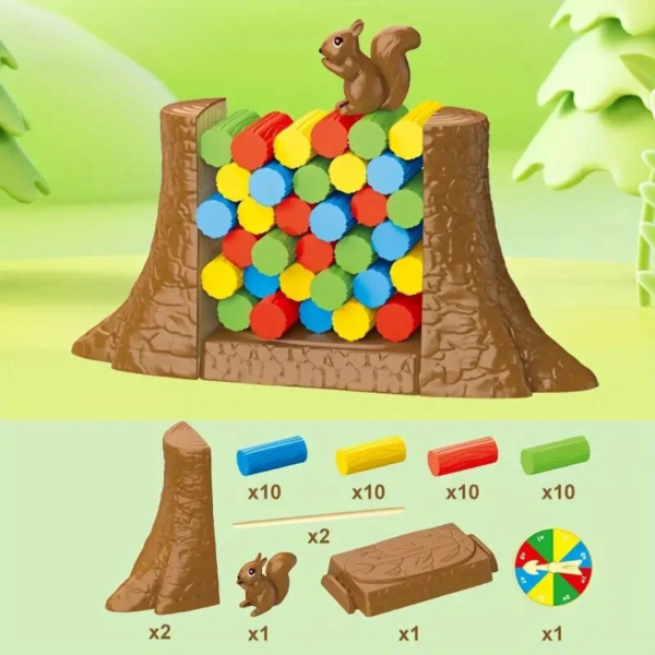 Jeu d'équilibre Squirrel Stacker, parfait pour les jeunes enfants