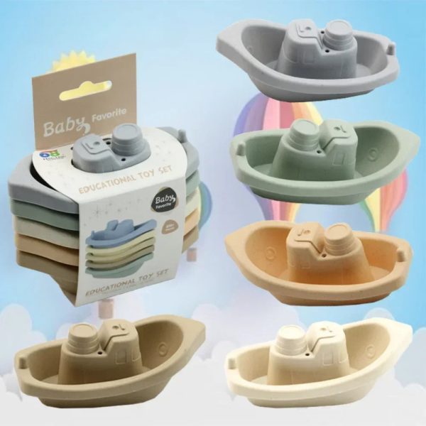 Bateaux empilables Stack & Splash - Set de bain coloré