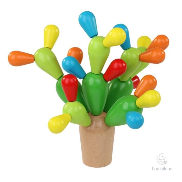 Cactus en bois à empiler - Stimule la créativité des enfants