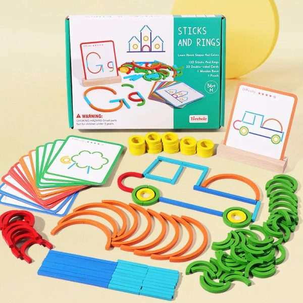 Jeu de réflexion en bois, Sticks & Rings, pour tous âges