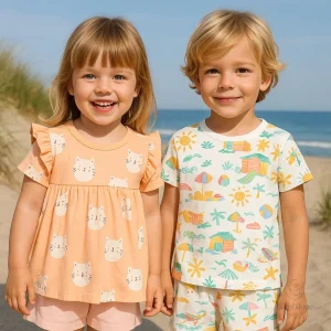 SunnyBloom – Ensemble d'été assorti pour enfants