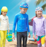 T-shirt de surf enfants SunShield à manches longues UPF 50+