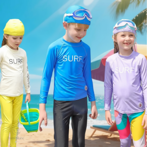 T-shirt de surf enfants SunShield à manches longues UPF 50+